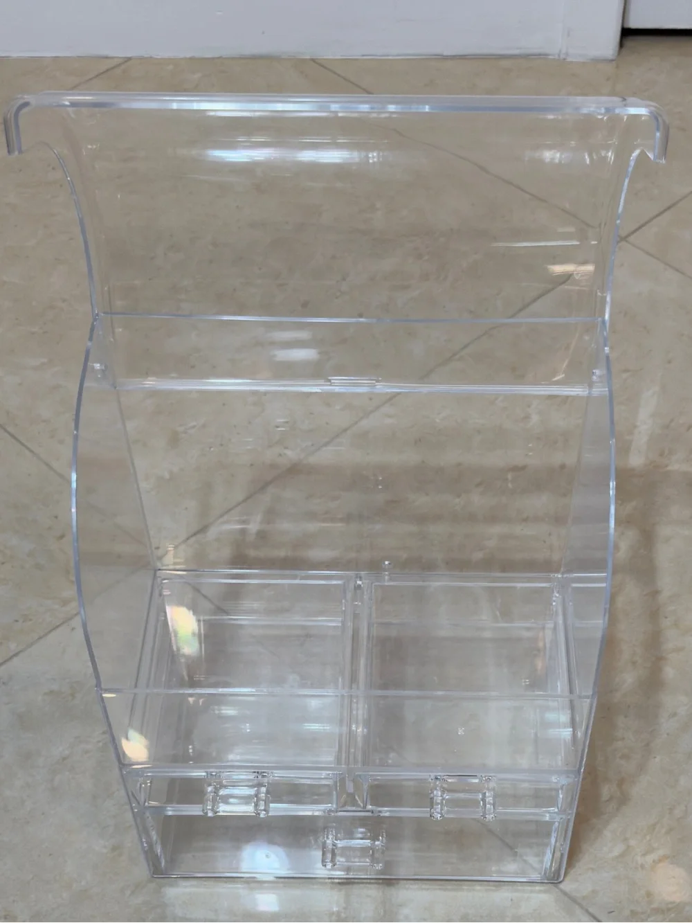 Clear Acrylic Makeup Organizer with Drawers - Transparent Cosmetic Storage Used
